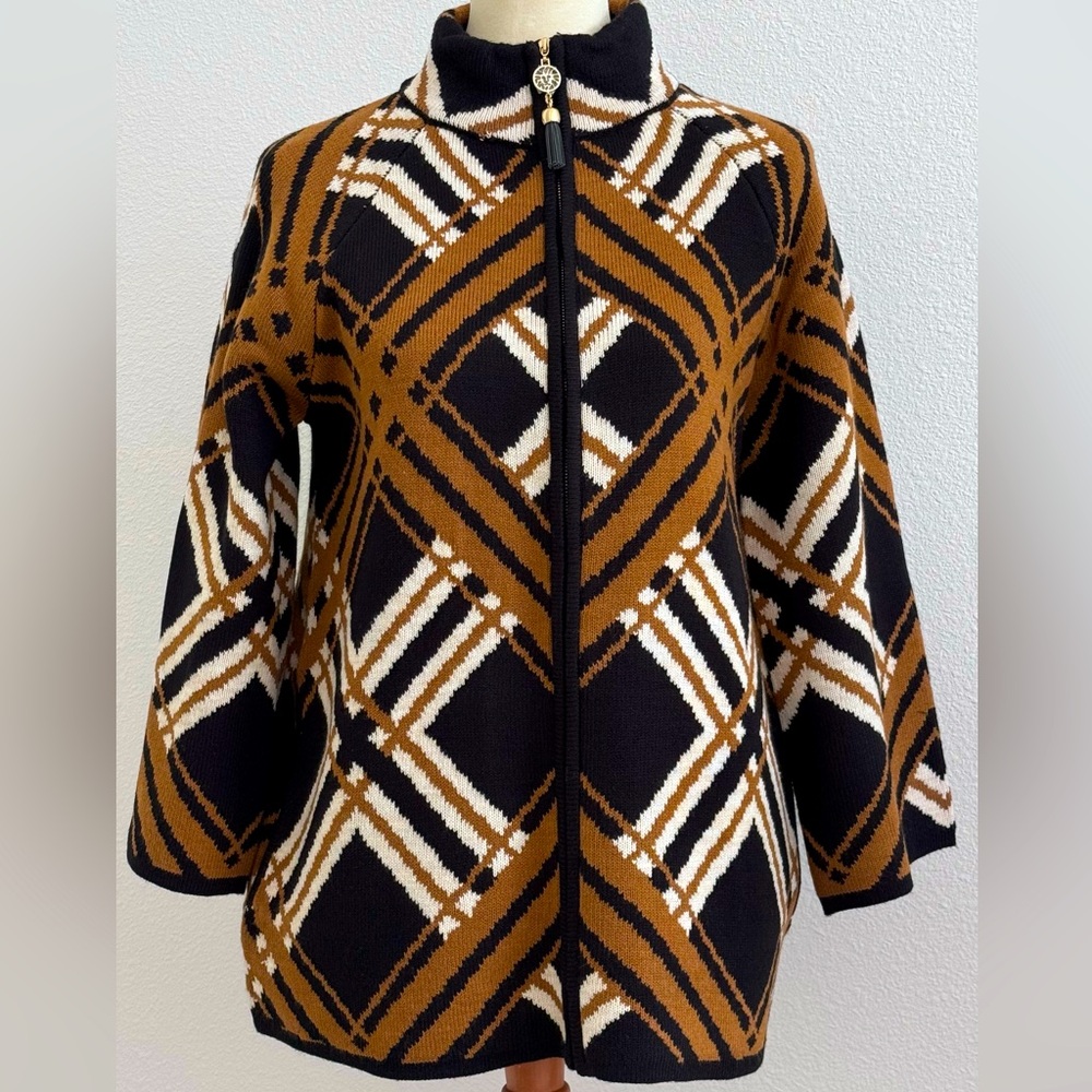 Anne Klein black and gold coat jacket Medium